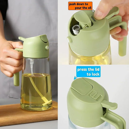 Sprayable And Pourable Glass Oil Bottle